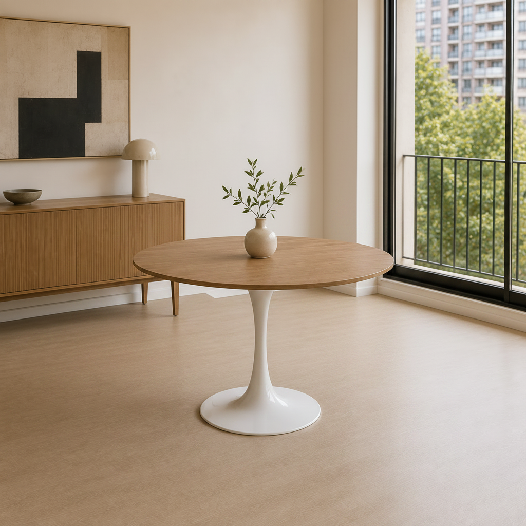 Mesa redonda o rectangular para un comedor chico