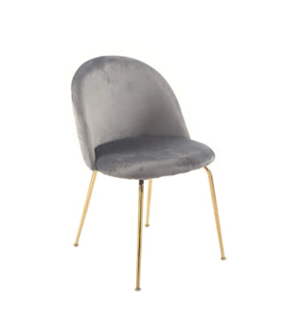 Silla Helia Gris Oscuro Base Dorada