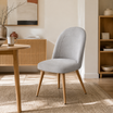 Silla Lara Gris Claro Base Natural