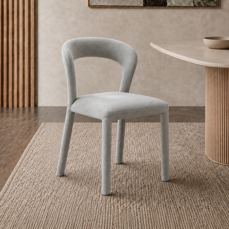 Vista principal de Silla Kaela Gris Claro, chenille, gris, imagen 1 – Zagliari