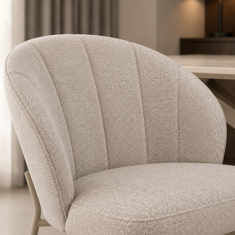 Silla Dublin Chenille Taupe Base Capuccino