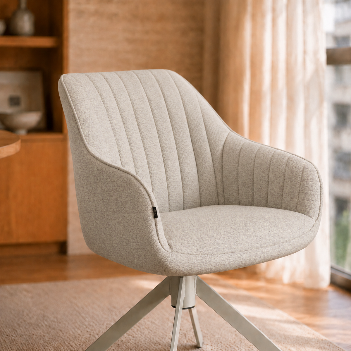 Sillón Abades Gris Claro Base Capuccino