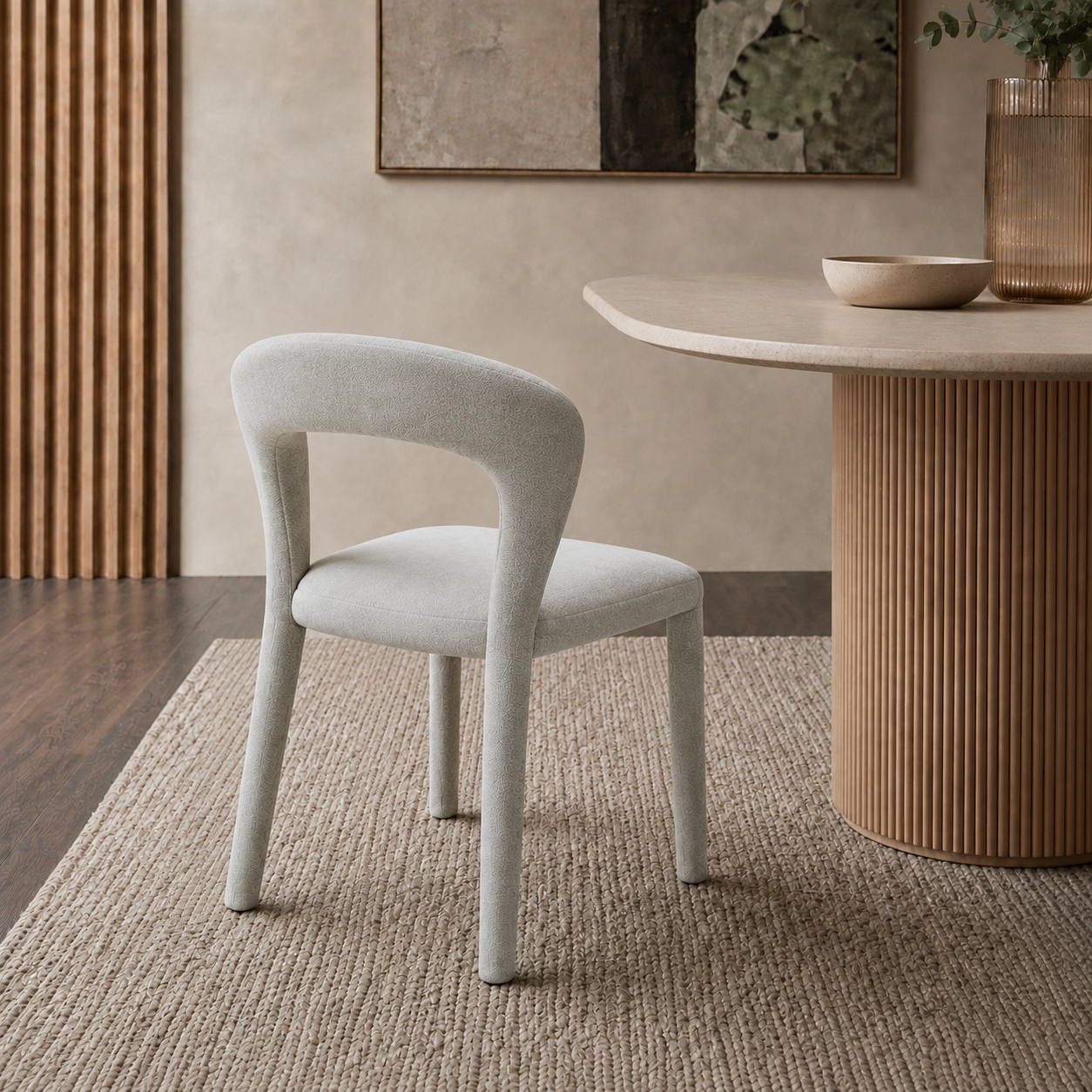Vista 5 de Silla Kaela Gris Claro, chenille, gris – Zagliari