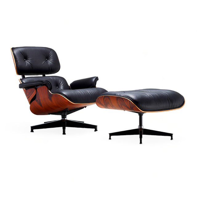 Sillón Lyra RoseWood & Black con Ottomano