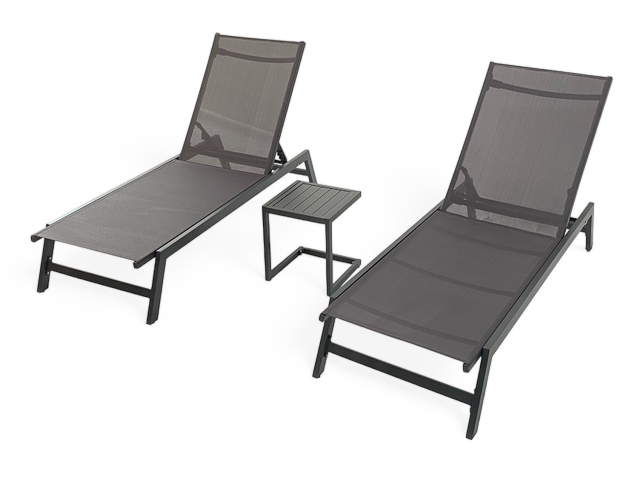 Set Reposera Delta 2 Unds c/Mesa Arrime Dark Grey