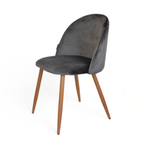 Silla Barcelona Pana Gris Oscuro