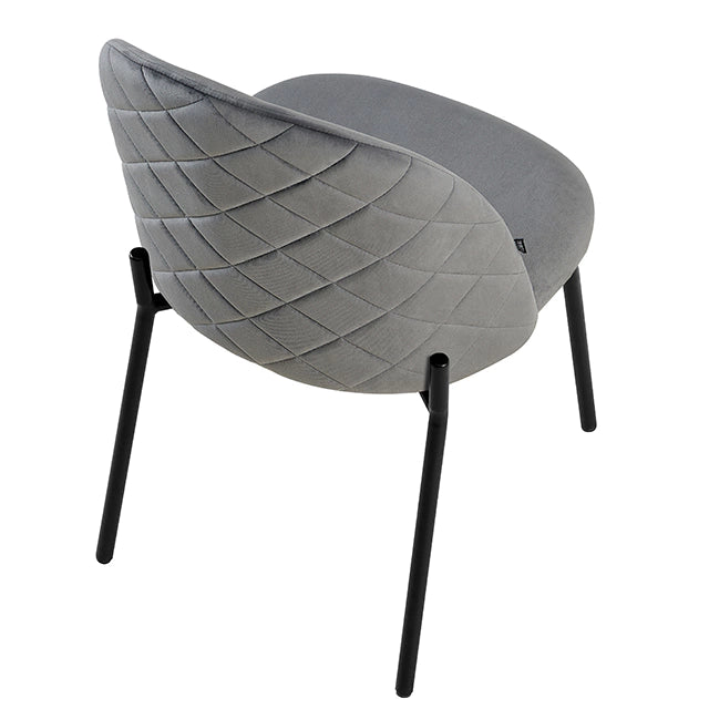 Silla Catania Pana Gris Oscuro Base Negra