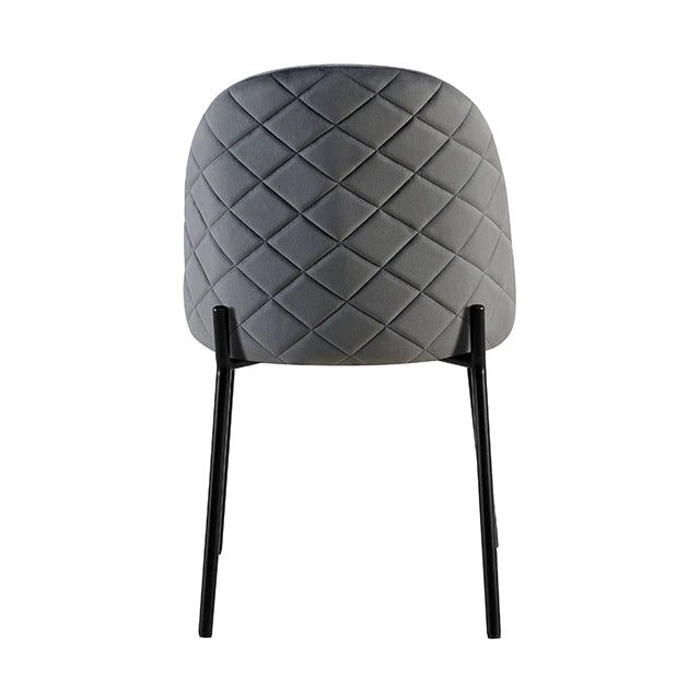 Silla Catania Pana Gris Oscuro Base Negra