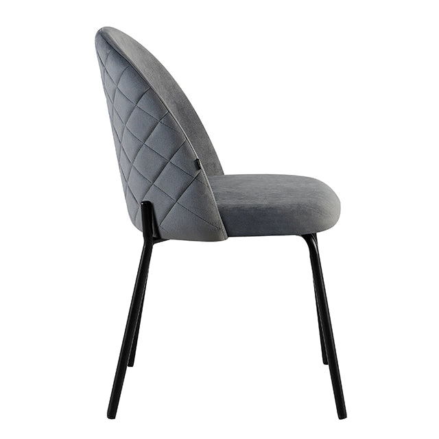 Silla Catania Pana Gris Oscuro Base Negra
