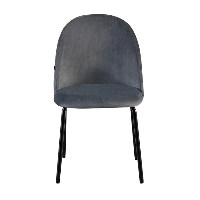 Silla Catania Pana Gris Oscuro Base Negra