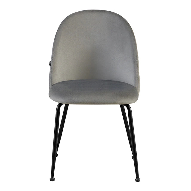 Silla Venecia Matelasse Gris Claro Pana Base Negra