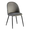 Silla Venecia Matelasse Gris Claro Pana Base Negra