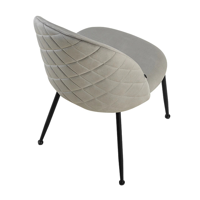 Silla Venecia Matelasse Gris Claro Pana Base Negra