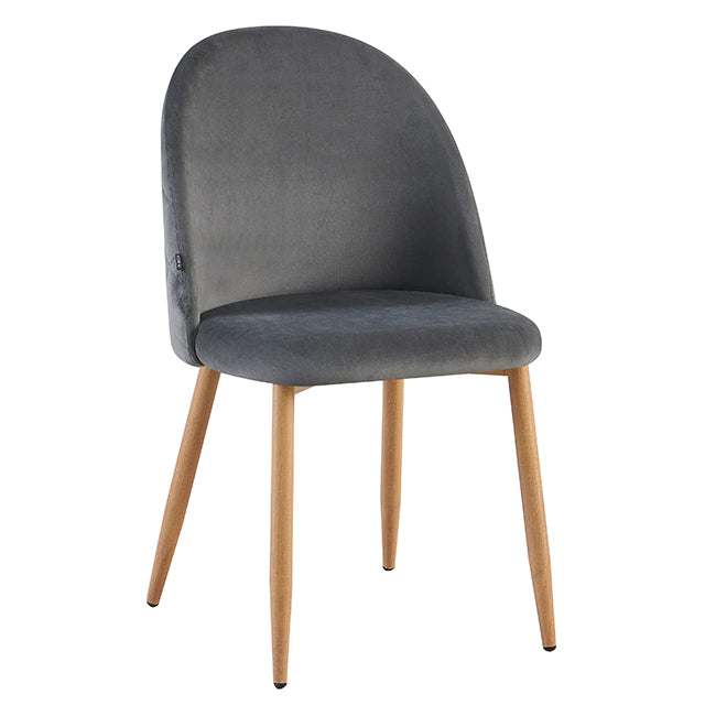 Silla Livia Matelasse Gris Oscuro Pana Base Natural