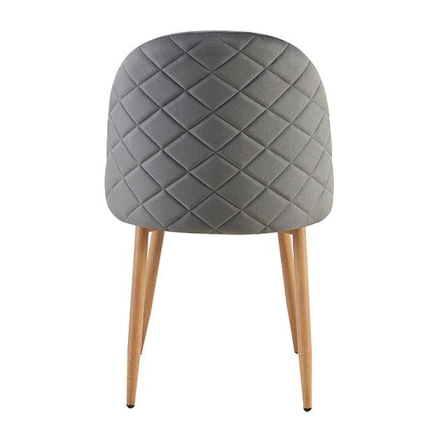 Silla Livia Matelasse Gris Oscuro Pana Base Natural