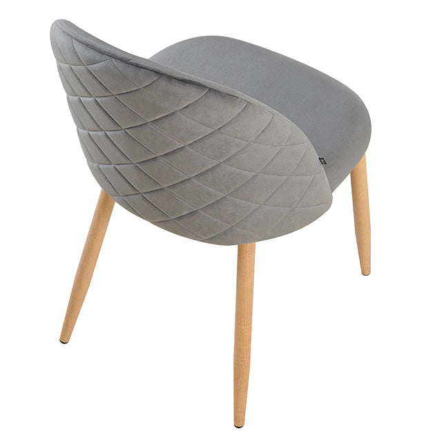 Silla Livia Matelasse Gris Oscuro Pana Base Natural