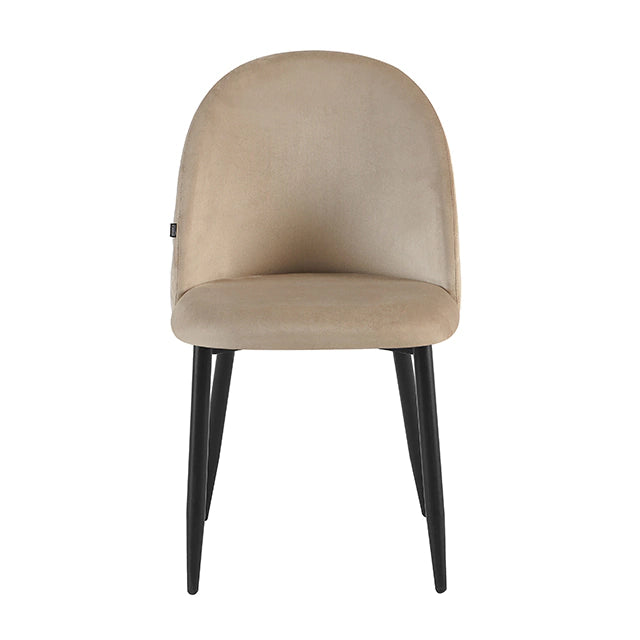 Silla Livia Matelasse Taupe Pana Base Negra