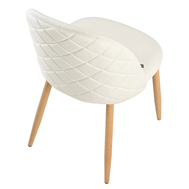 Silla Livia Matelasse Beige Pana Base Natural