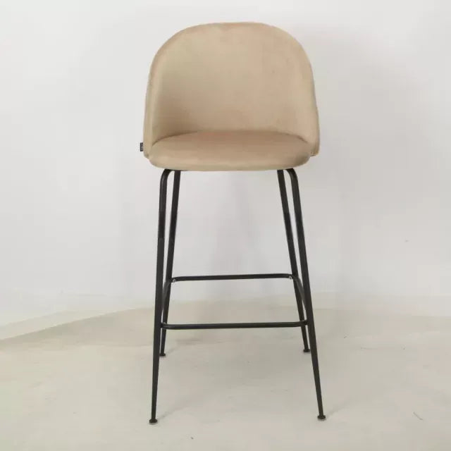 Banqueta Helia Pana Taupe Base Negra