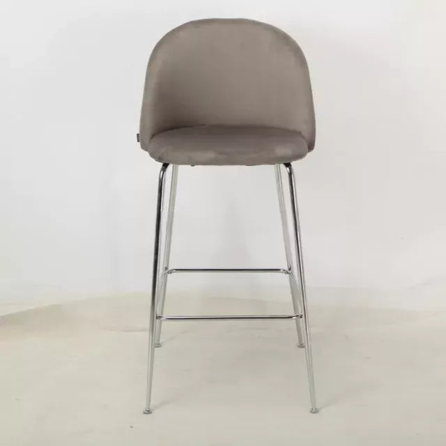 Banqueta Helia Pana Gris Claro Base Cromo