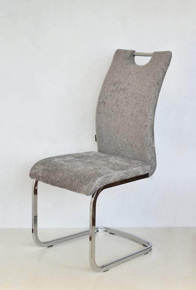 Silla Celine Chenille Gris Claro