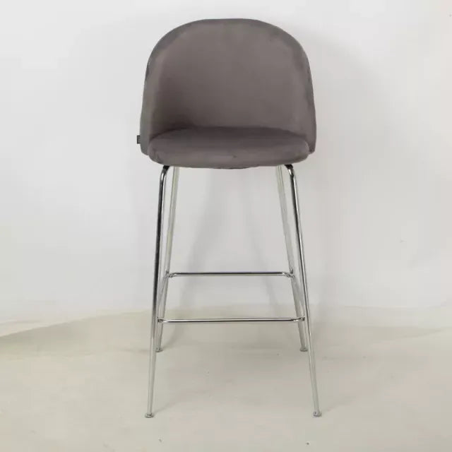 Banqueta Helia Pana Gris Oscuro Base Cromo