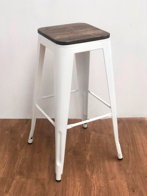 Banqueta Dalia Blanca Dark Wood