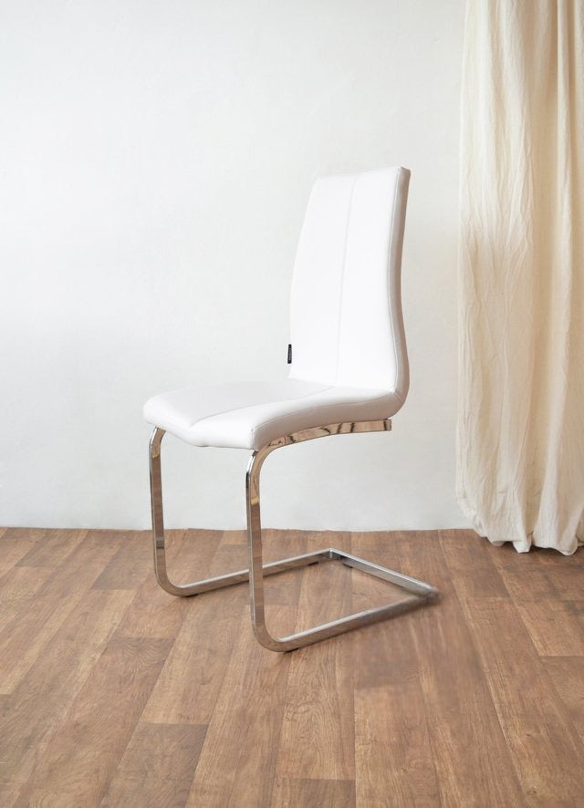 Silla Vezia Ecocuero Blanca