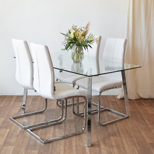 Silla Vezia Ecocuero Blanca