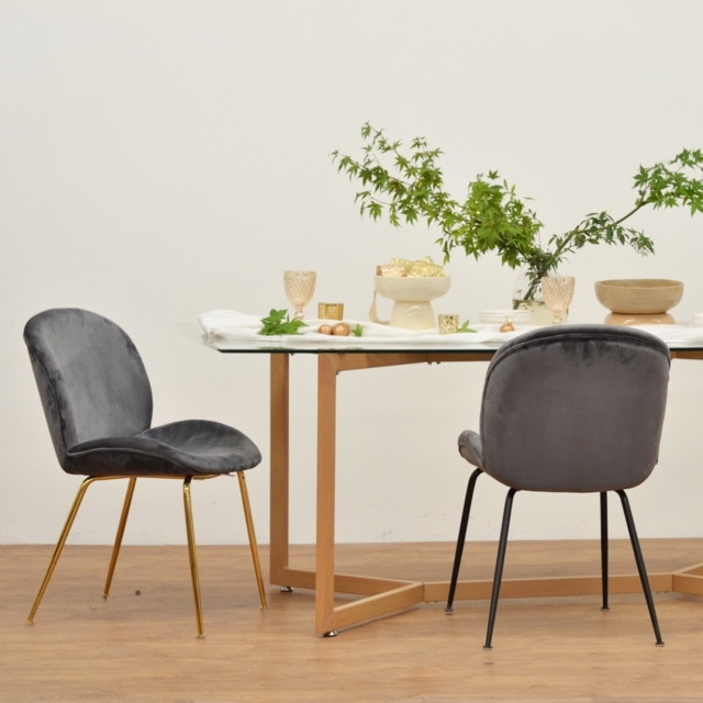 Silla Kyris Gris Oscuro Base Dorada