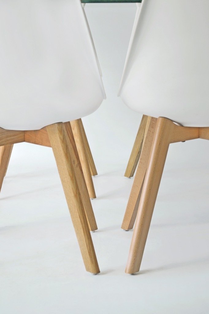 Silla Elba Blanca base madera
