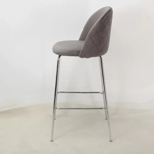 Banqueta Helia Pana Gris Oscuro Base Cromo