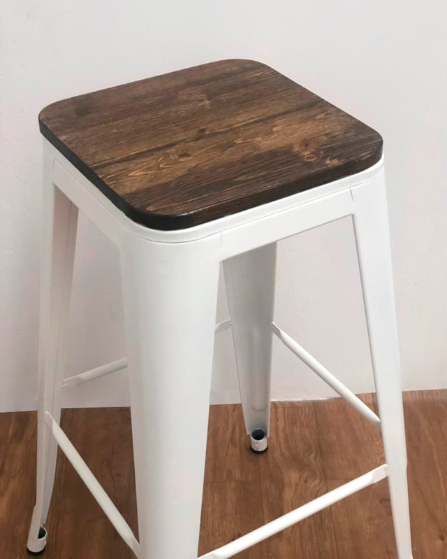 Banqueta Dalia Blanca Dark Wood