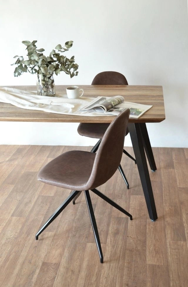 Mesa Britney Tapa Natural Base Negra