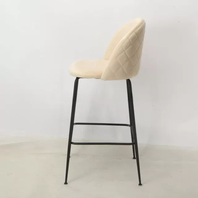 Banqueta Helia Pana Beige Base Negra