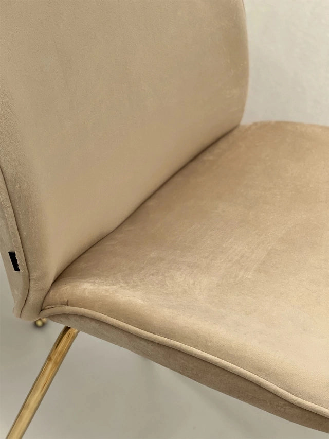 Silla Kyris Beige Base Dorada