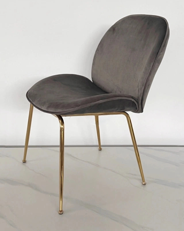 Silla Kyris Gris Oscuro Base Dorada