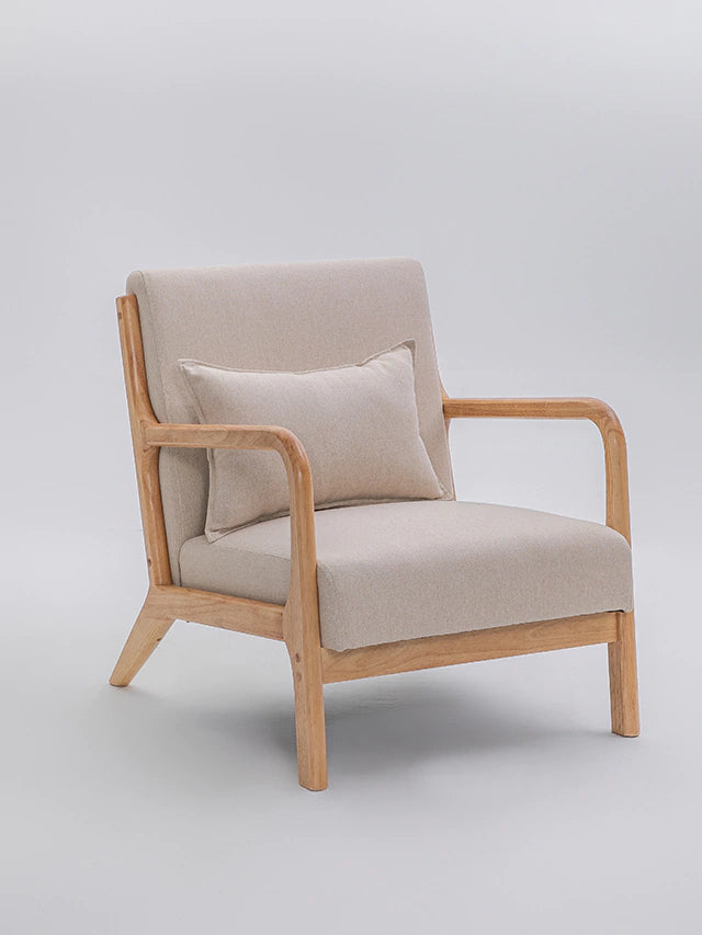 Sillón Olia Taupe Base Natural