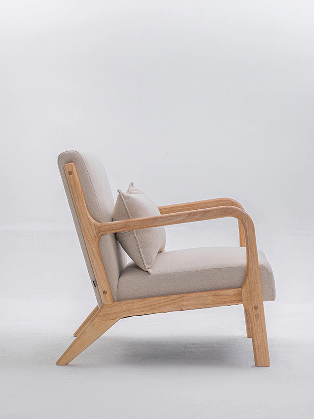Sillón Olia Taupe Base Natural
