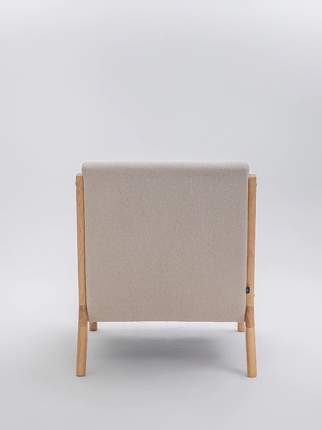 Sillón Olia Taupe Base Natural
