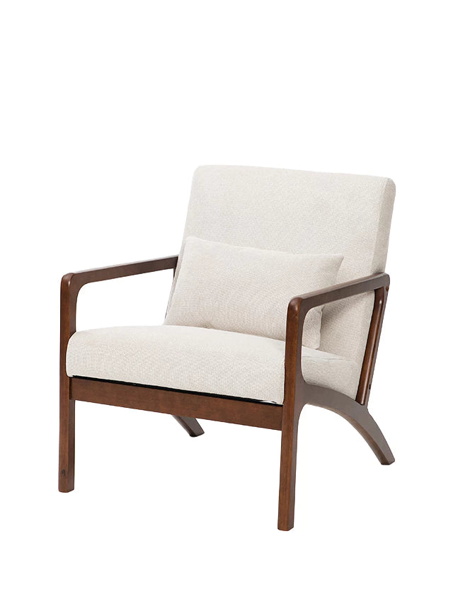 Sillón Riga Chenille Beige Walnut