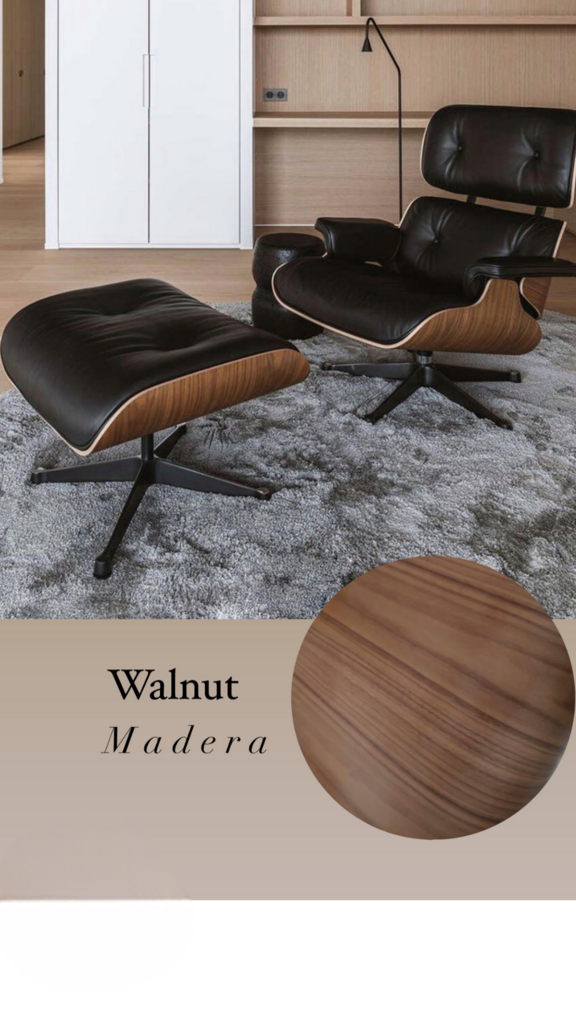 Sillón Lyra con Ottomano Walnut & Black