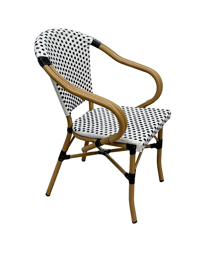 Sillón Louvre Blanco y Negro