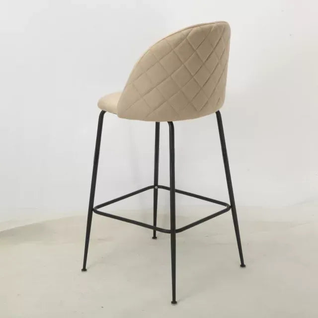 Banqueta Helia Pana Taupe Base Negra