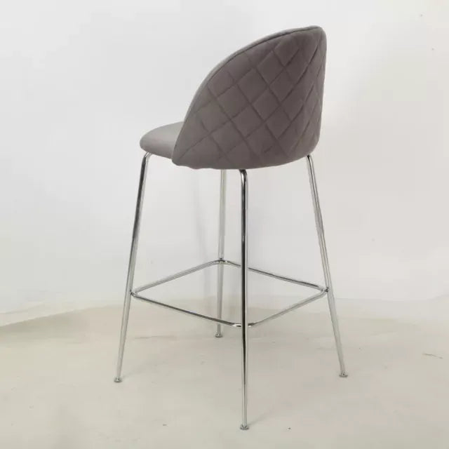 Banqueta Helia Pana Gris Oscuro Base Cromo