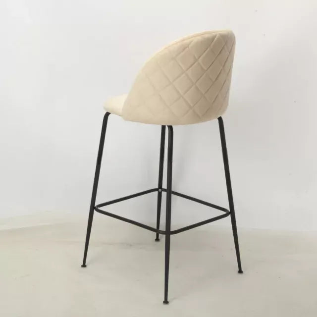 Banqueta Helia Pana Beige Base Negra