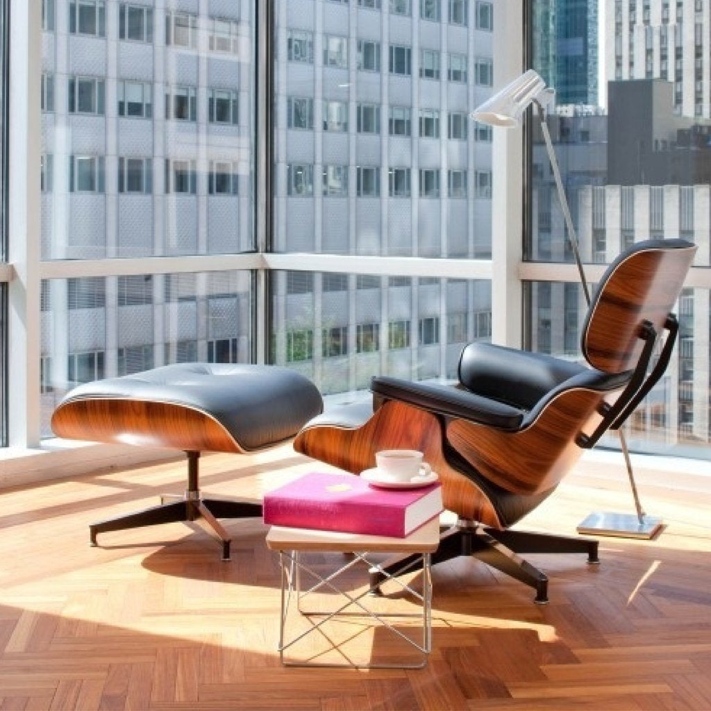 Sillón Lyra con Ottomano Walnut & Black