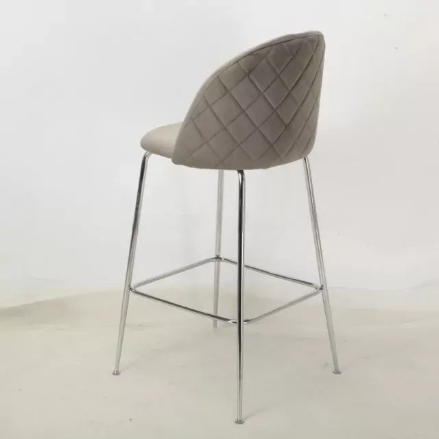 Banqueta Helia Pana Gris Claro Base Cromo