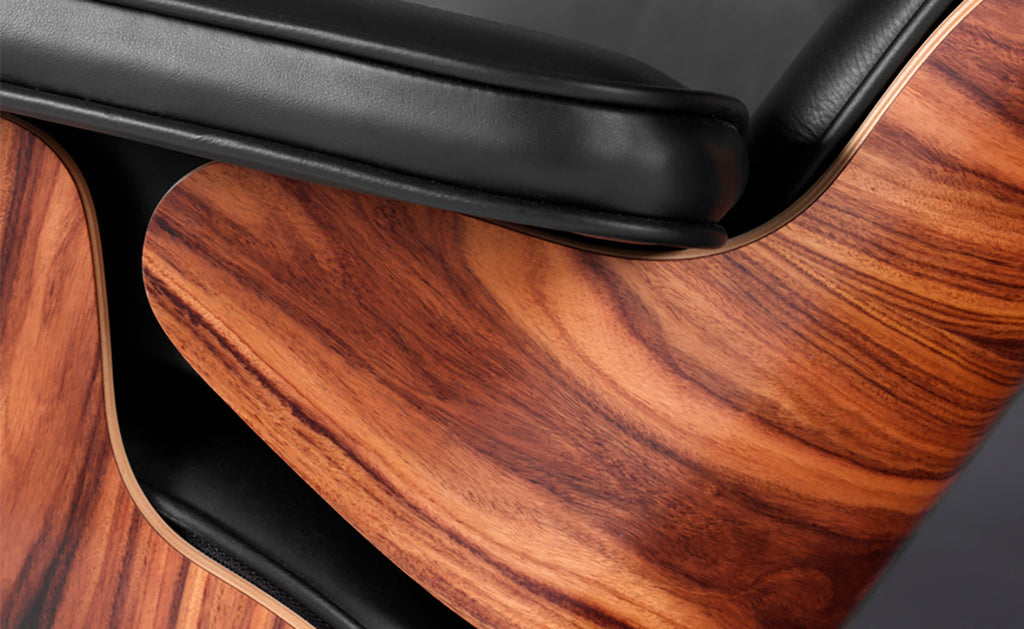 Sillón Lyra con Ottomano Walnut & Black