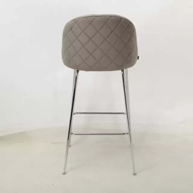 Banqueta Helia Pana Gris Claro Base Cromo